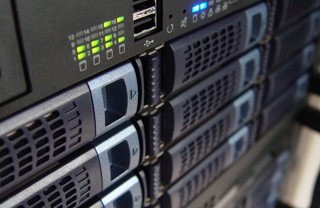 web hosting server shown close up