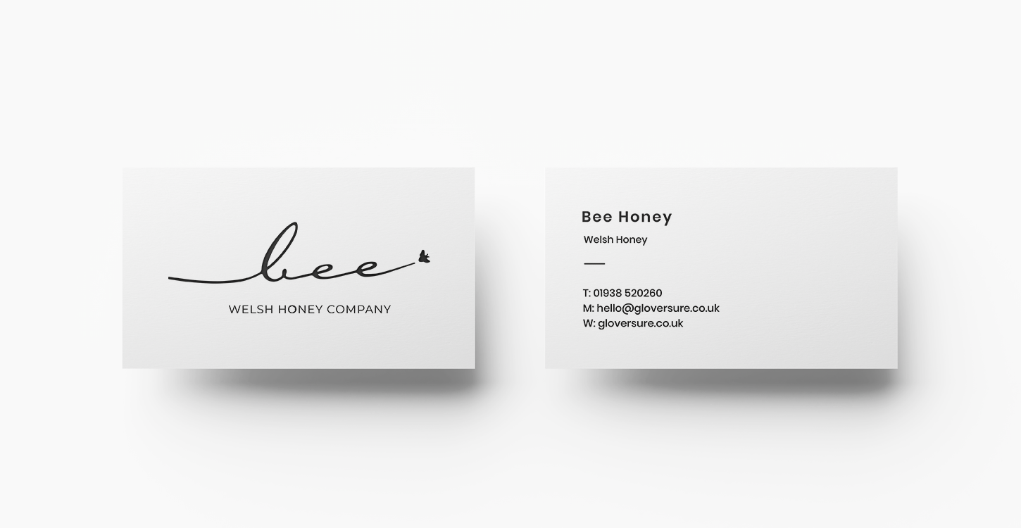 Two Bee Welsh Honey Company themed business cards
