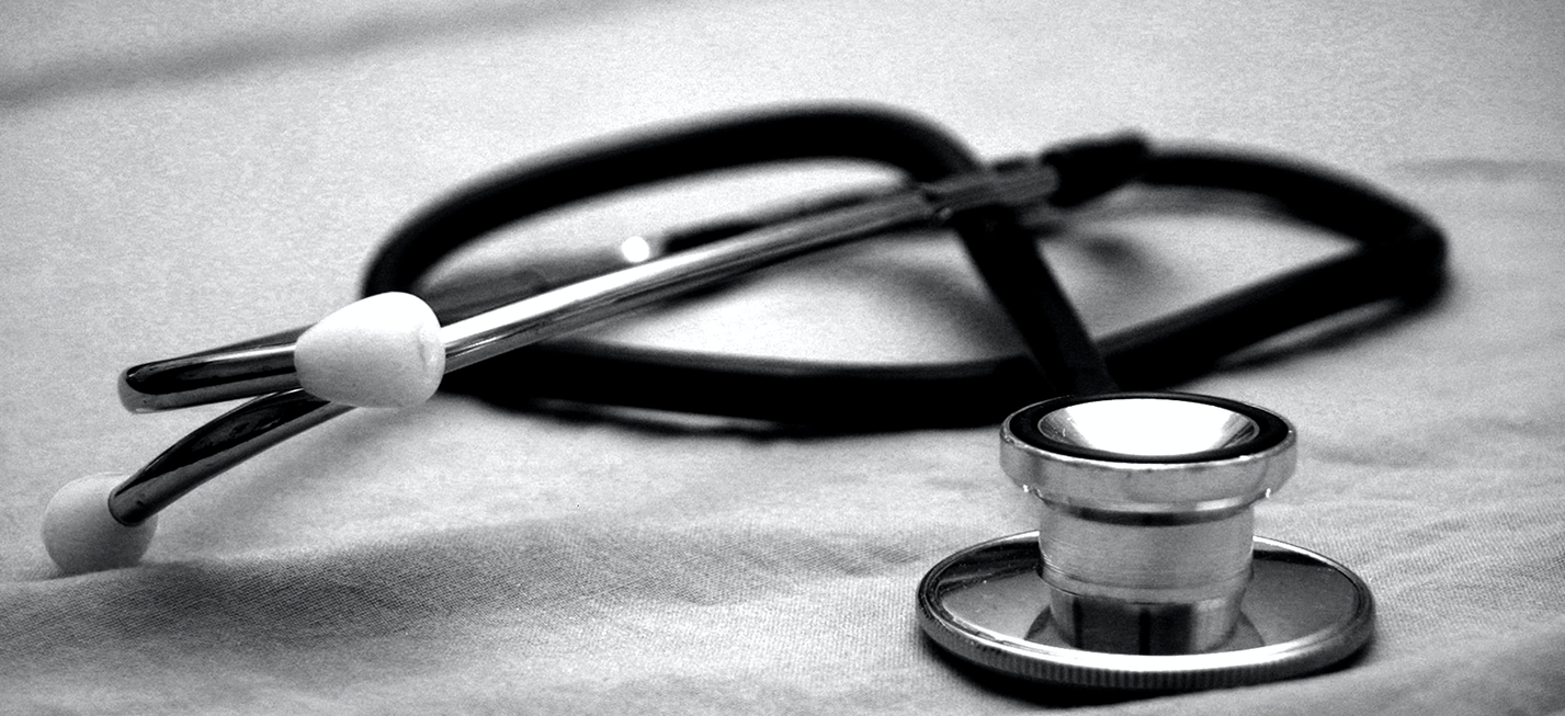 Stethoscope in black and white