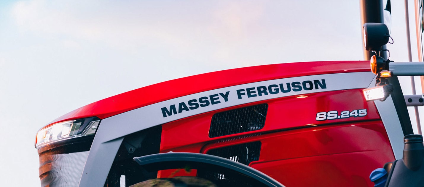 A red Massey Ferguson tractor.