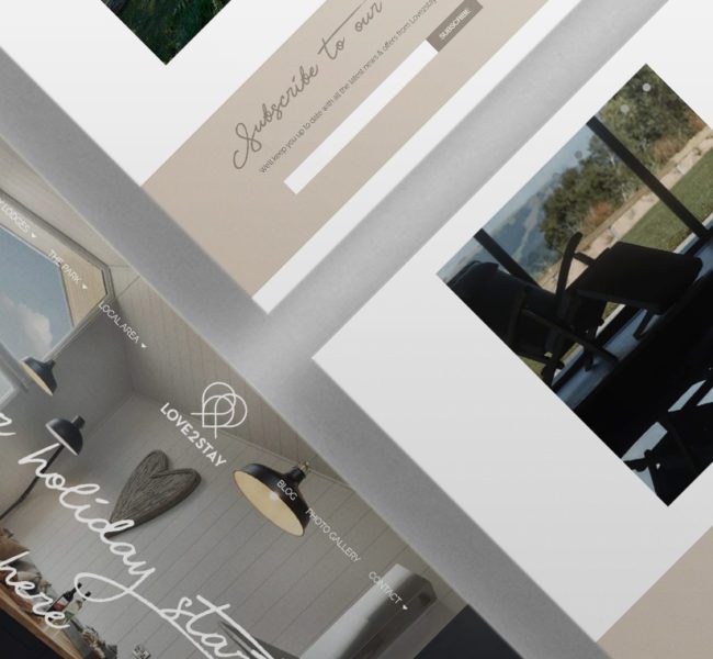 Page showcase of Love2Stays resort website design